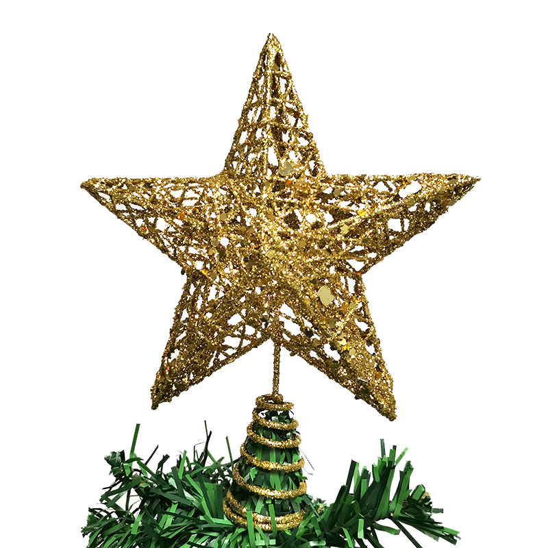 Star Tree Topper - 1pcs 15*20cm Gold Glitter Christmas Tree