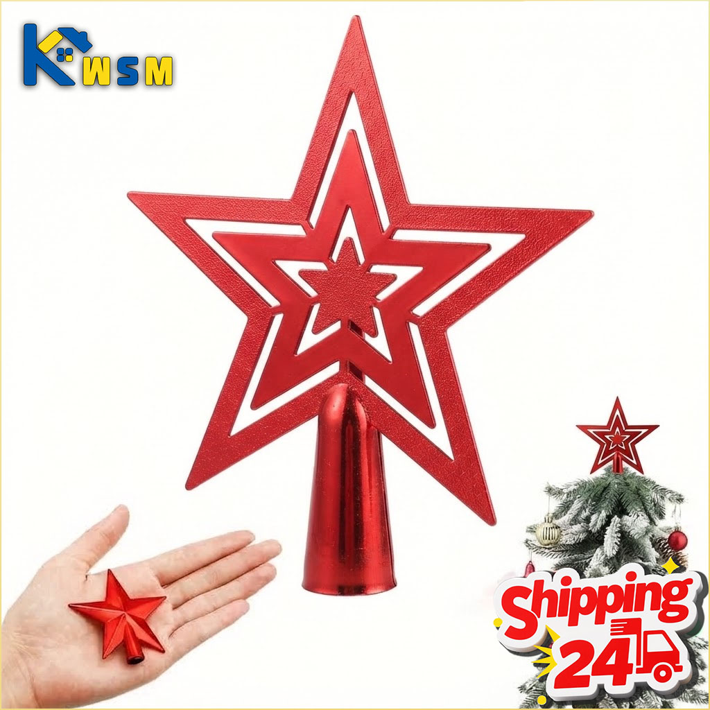 Star Tree Topper - 1-20PCS Christmas Tree Topper Star Golden