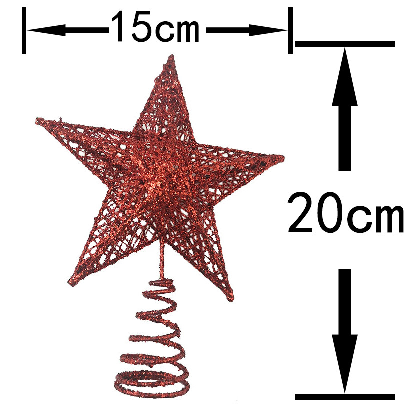 1pcs 15*20cm Gold Glitter Chri - Star Tree Topper 评论和价格
