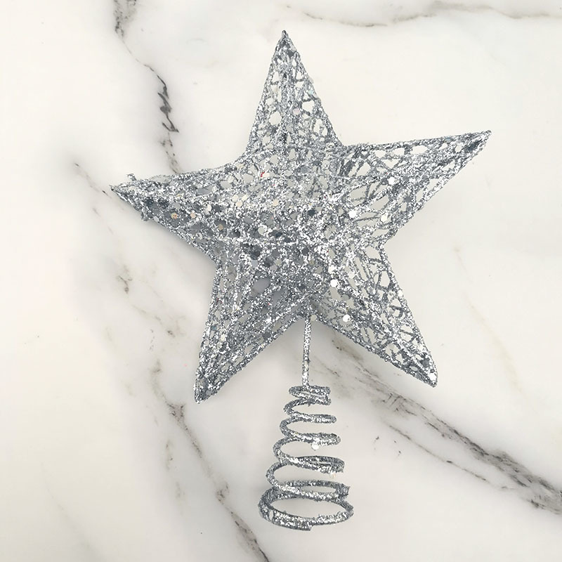 1pcs 15*20cm Gold Glitter Chri - Star Tree Topper 评论和价格