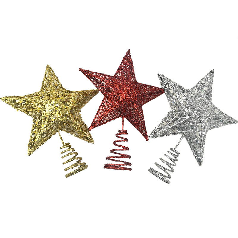 1pcs 15*20cm Gold Glitter Chri - Star Tree Topper 评论和价格