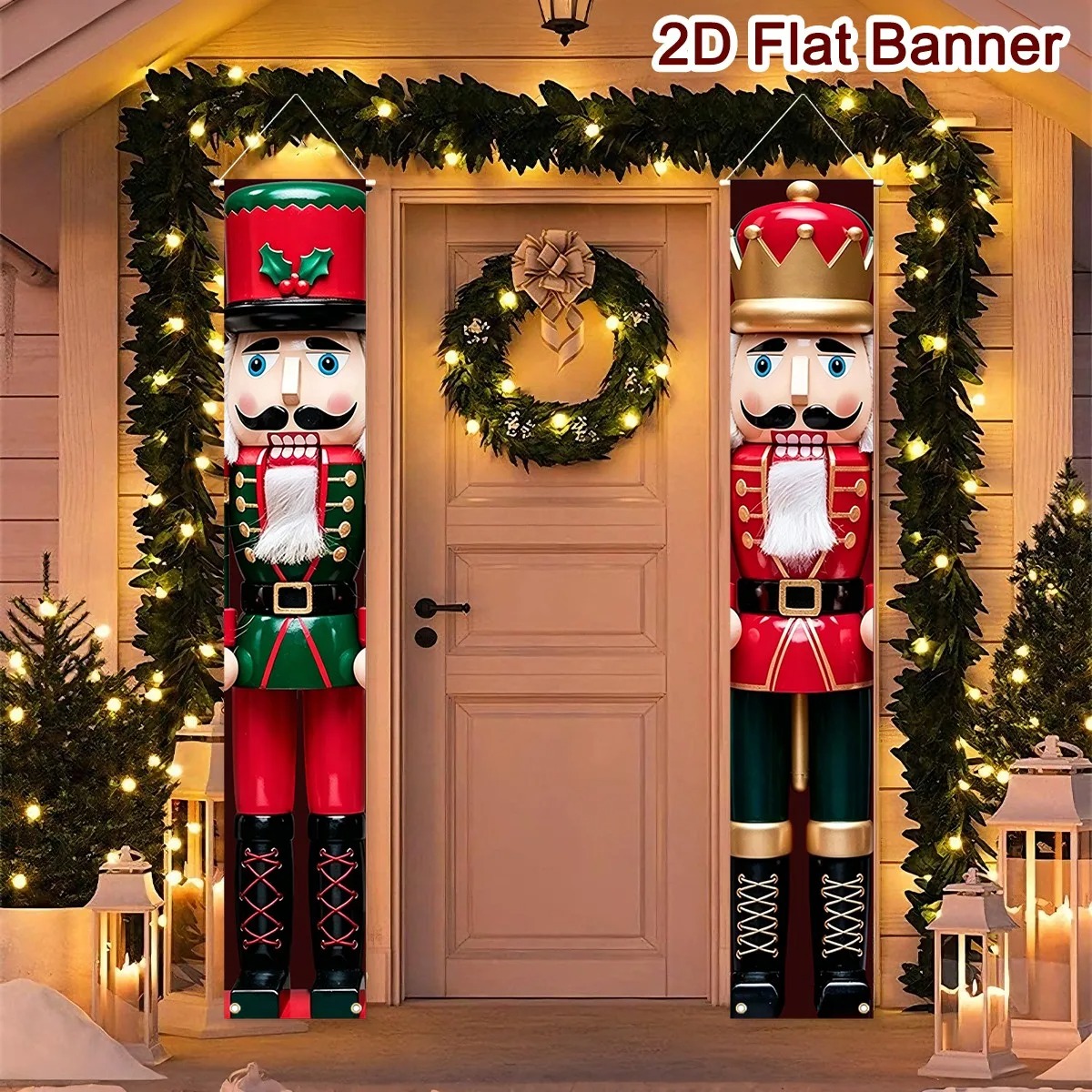 Christmas Porch Banner Set Sol - Nutcracker Figurine 评论和价格