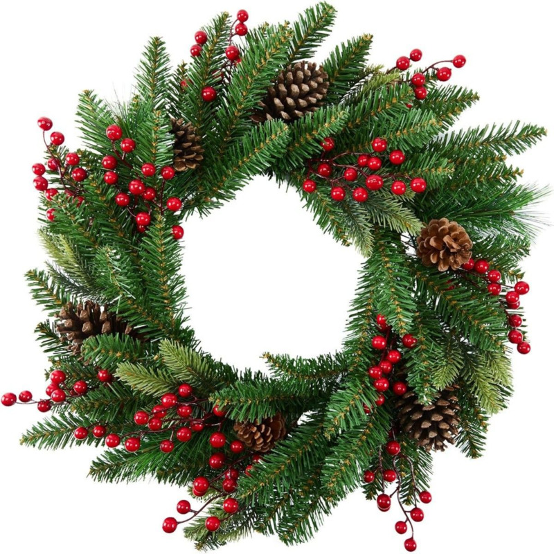 50cm Artificial Christmas Wrea - Christmas Wreath Fake 评论和价格