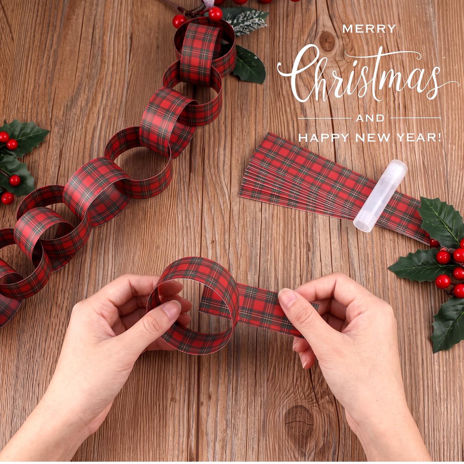 Red-Black Plaid Paper Chain Ga - Christmas Throw Blanket 评论和价格