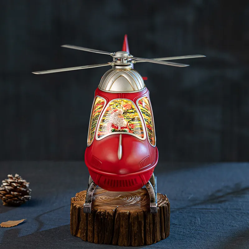 Rotating Helicopter Music Box  - Snow Globe Musical 评论和价格