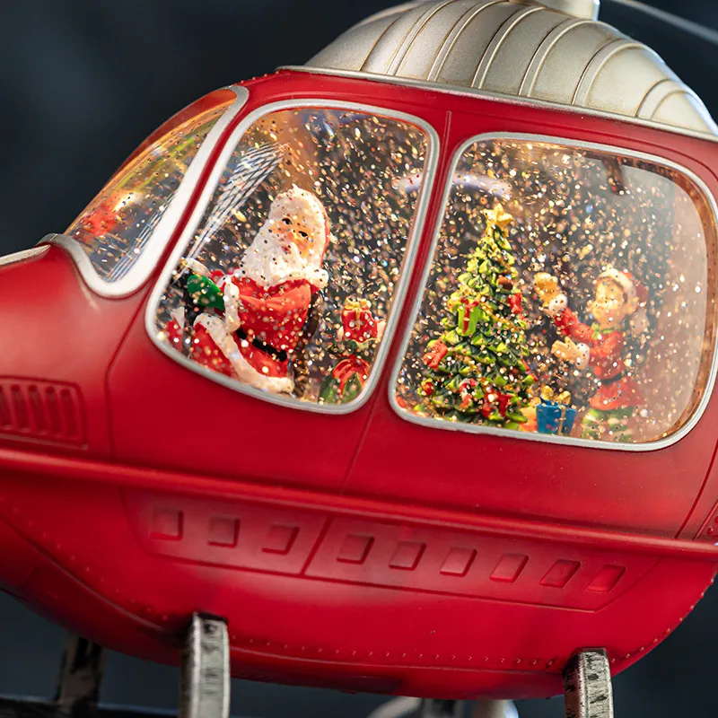 Rotating Helicopter Music Box  - Snow Globe Musical 评论和价格