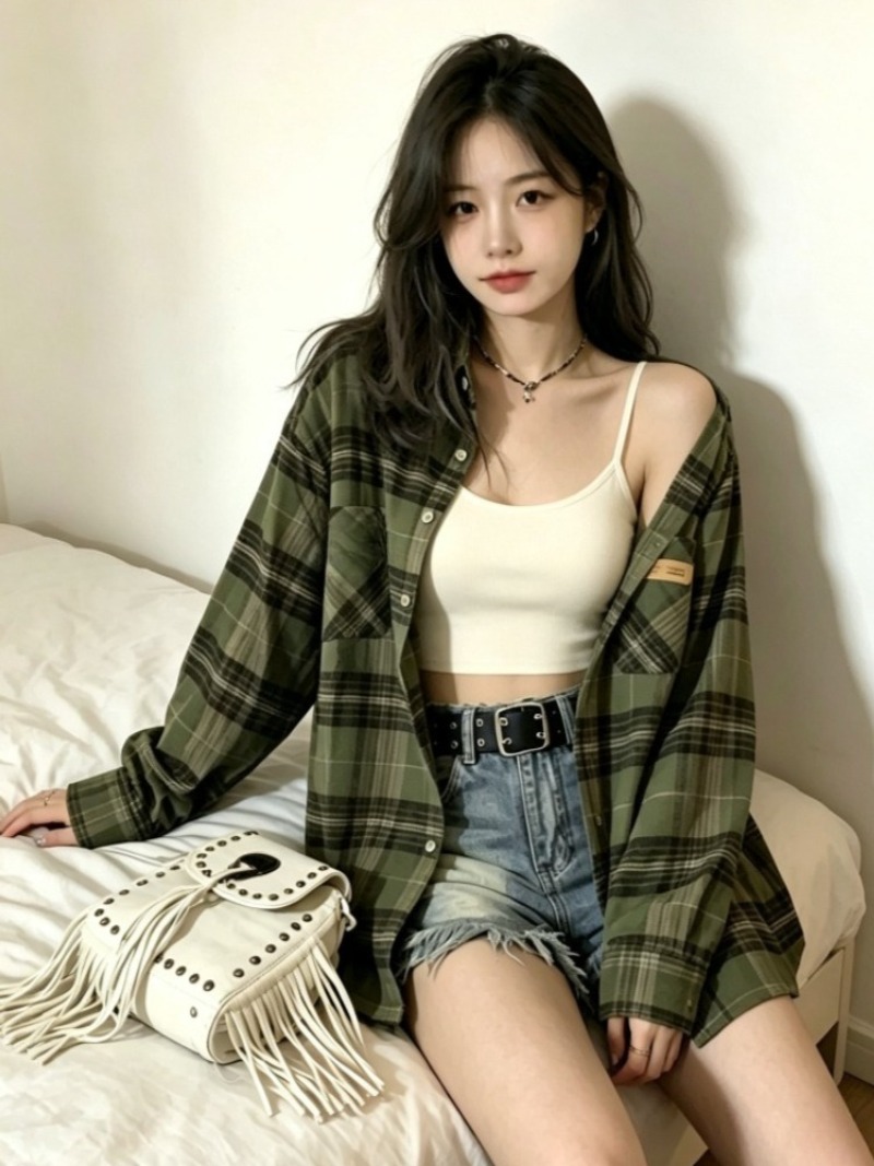 Plaid Shirts Women Retro Turn- - Christmas Throw Blanket 评论和价格