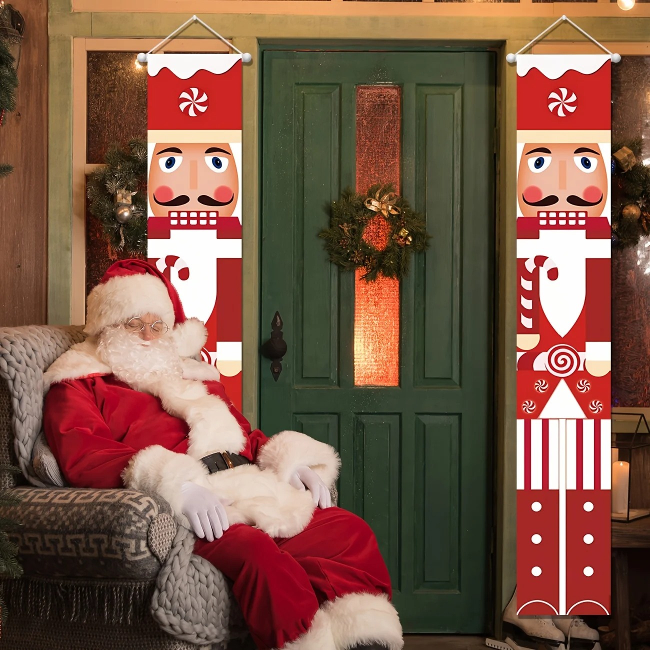 Christmas Banner Set Nutcracke - Nutcracker Figurine 评论和价格